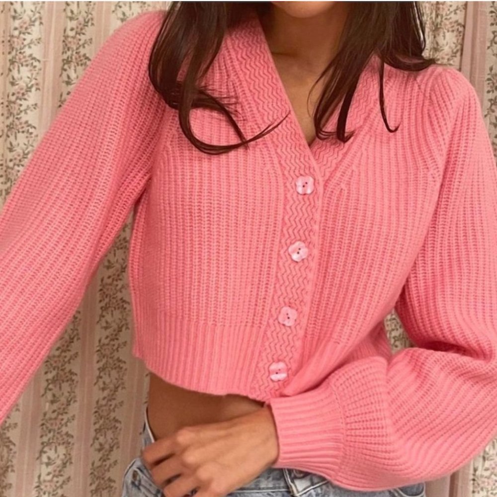LoveShackFancy Avignon Cropped Cardigan